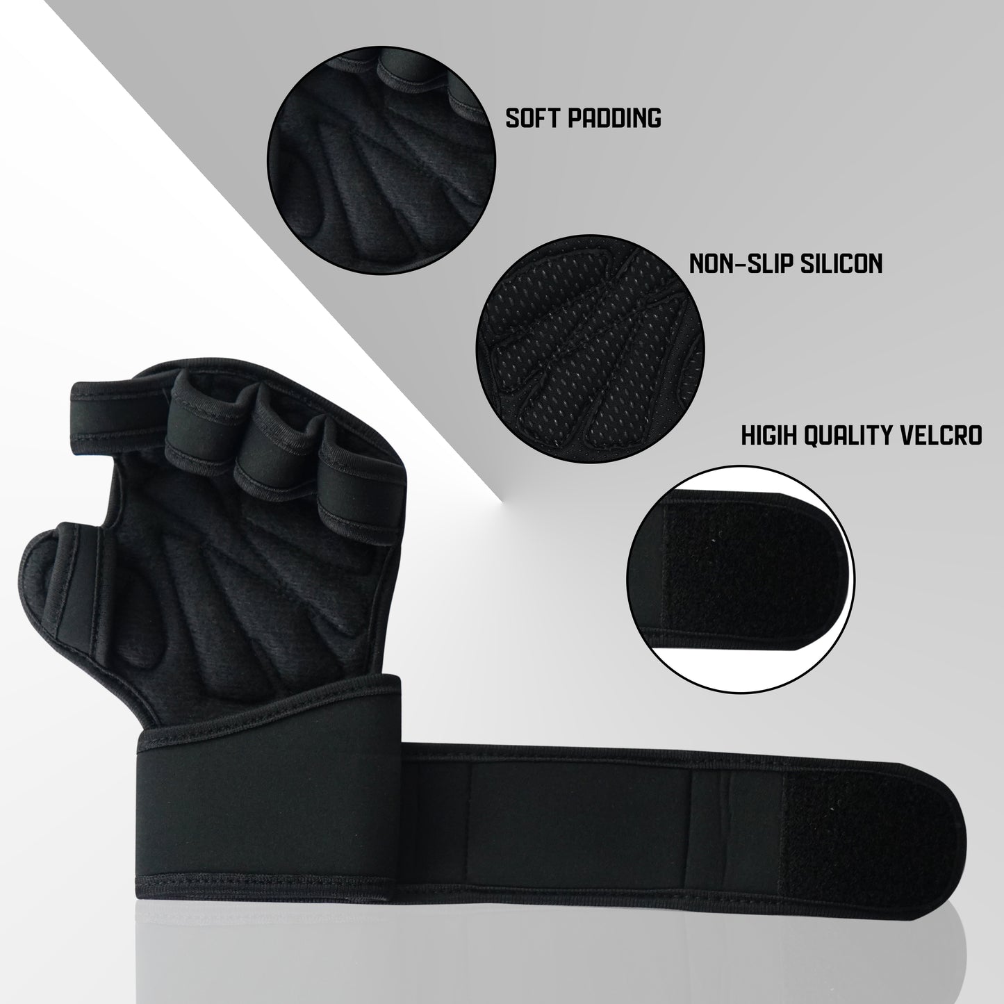 D-Dhabii Ventilated Silicone Workout Glove With Wrist Wrap