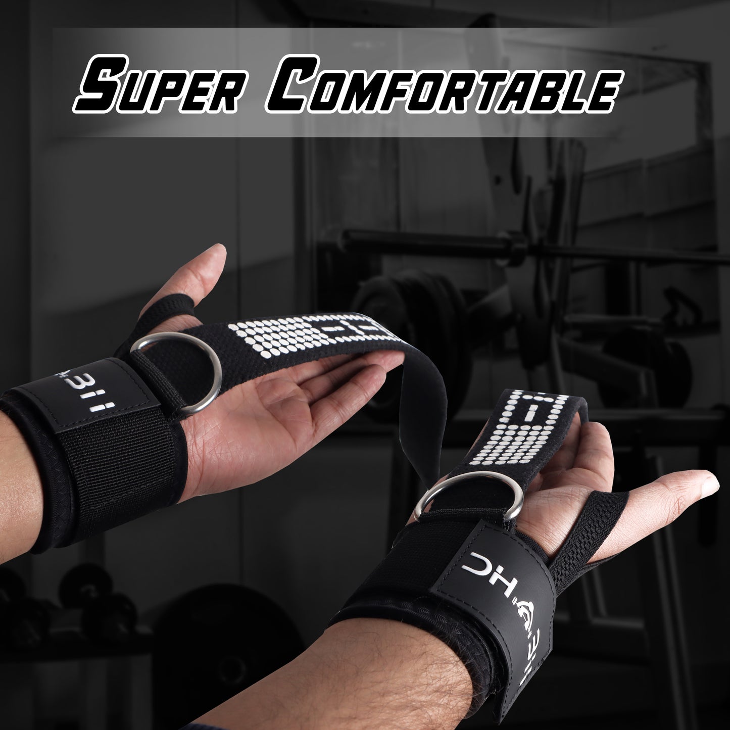 H-Dhabii Cuffed Lifting Strap with Steel D Ring for Cable Machine and Lifting Workout - Useful Cuff Ring Straps for Unisex Use