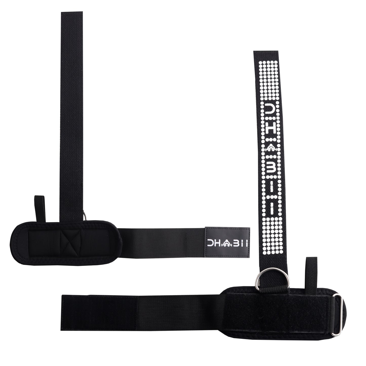 H-Dhabii Cuffed Lifting Strap with Steel D Ring for Cable Machine and Lifting Workout - Useful Cuff Ring Straps for Unisex Use