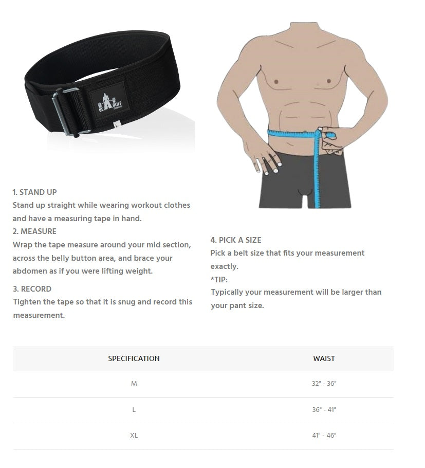 M-DHABII 4 INCH NYLON WEIGHTLIFTING BELT