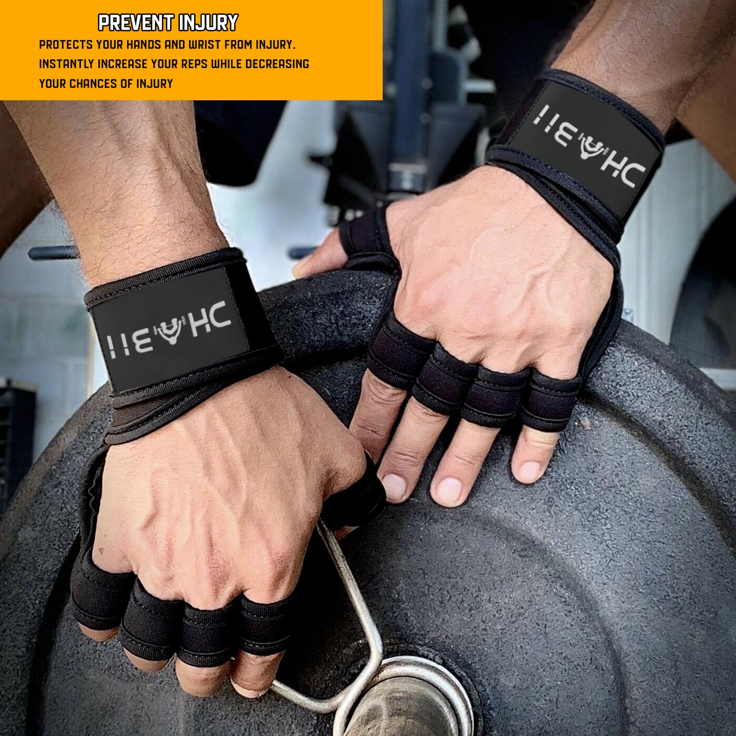D-Dhabii Ventilated Silicone Workout Glove With Wrist Wrap