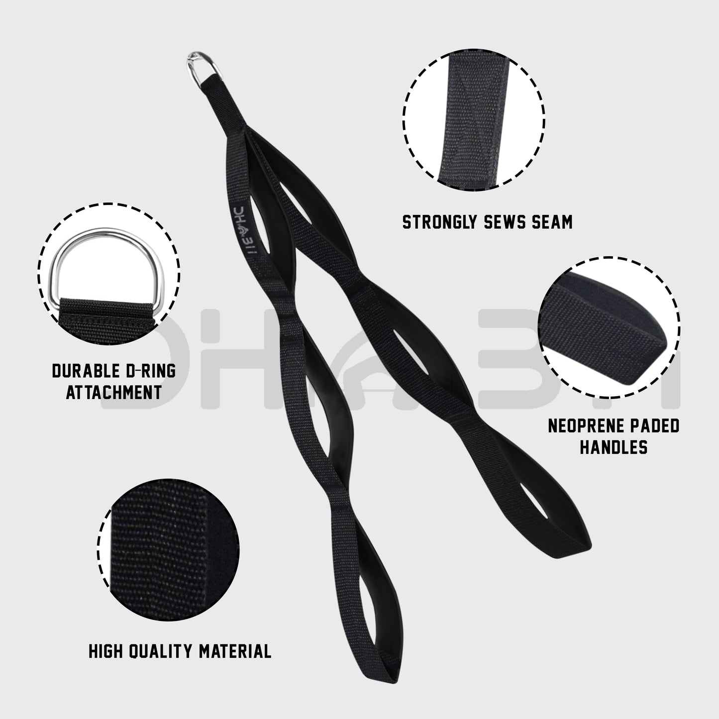 Tricep rope cable attachment for gym and home workouts, exercise rope with 6 anti-slip handles, suitable for strength training, lifting, calisthenics, and general fitness