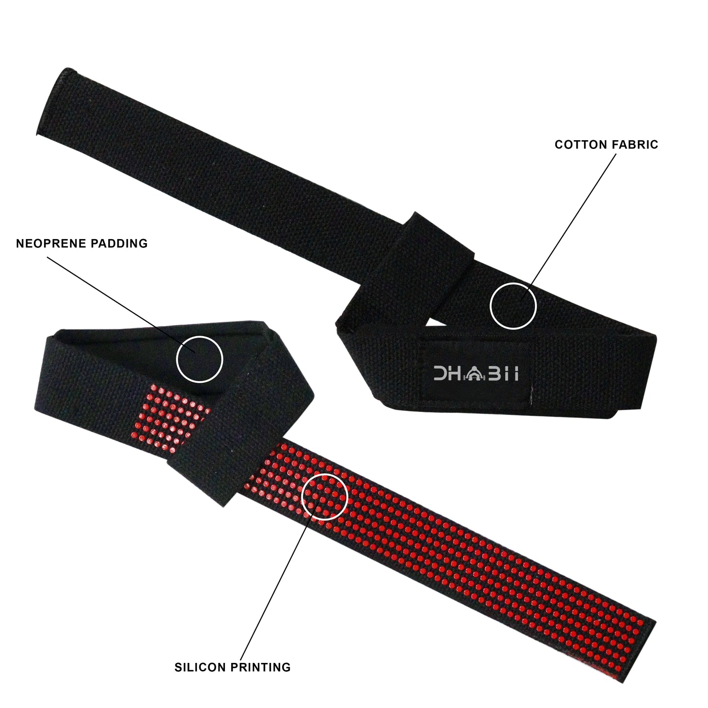 L-Lifting Wrist Straps for Weightlifting, 21" long silicon printed cotton with neoprene wrist padding, Best for Gym,Bodybuilding, Powerlifting, Strength Training, Deadlifts