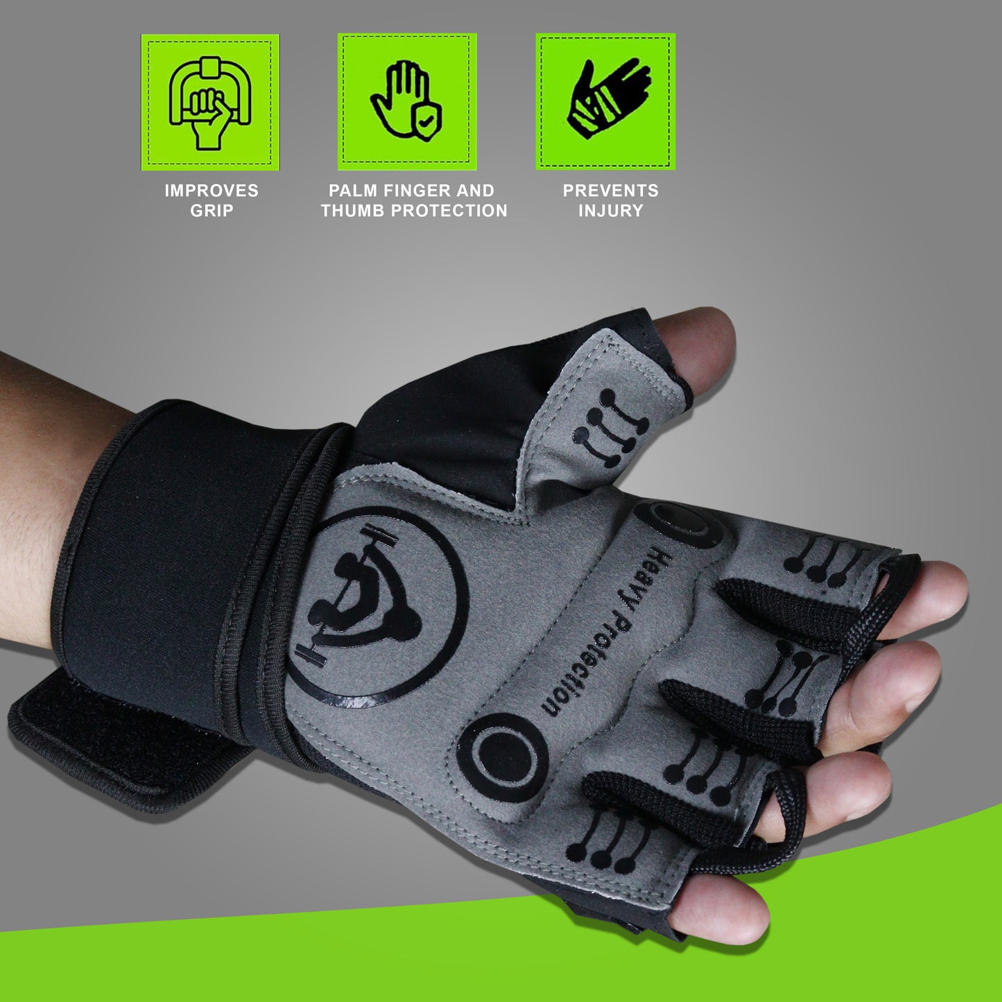 B-Weight Lifting Workout Gloves with Built-in Wrist Wraps for Men and Women, Great for Gym Fitness, Cross Training, Hand Support & Weightlifting