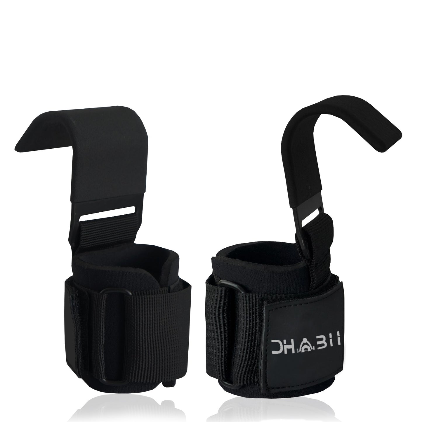G-DHABII Weightlifting Hooks - HD Steel Hooks with Neoprene Wrist Support for Improved Stability and Comfort, Perfect liftingstraps