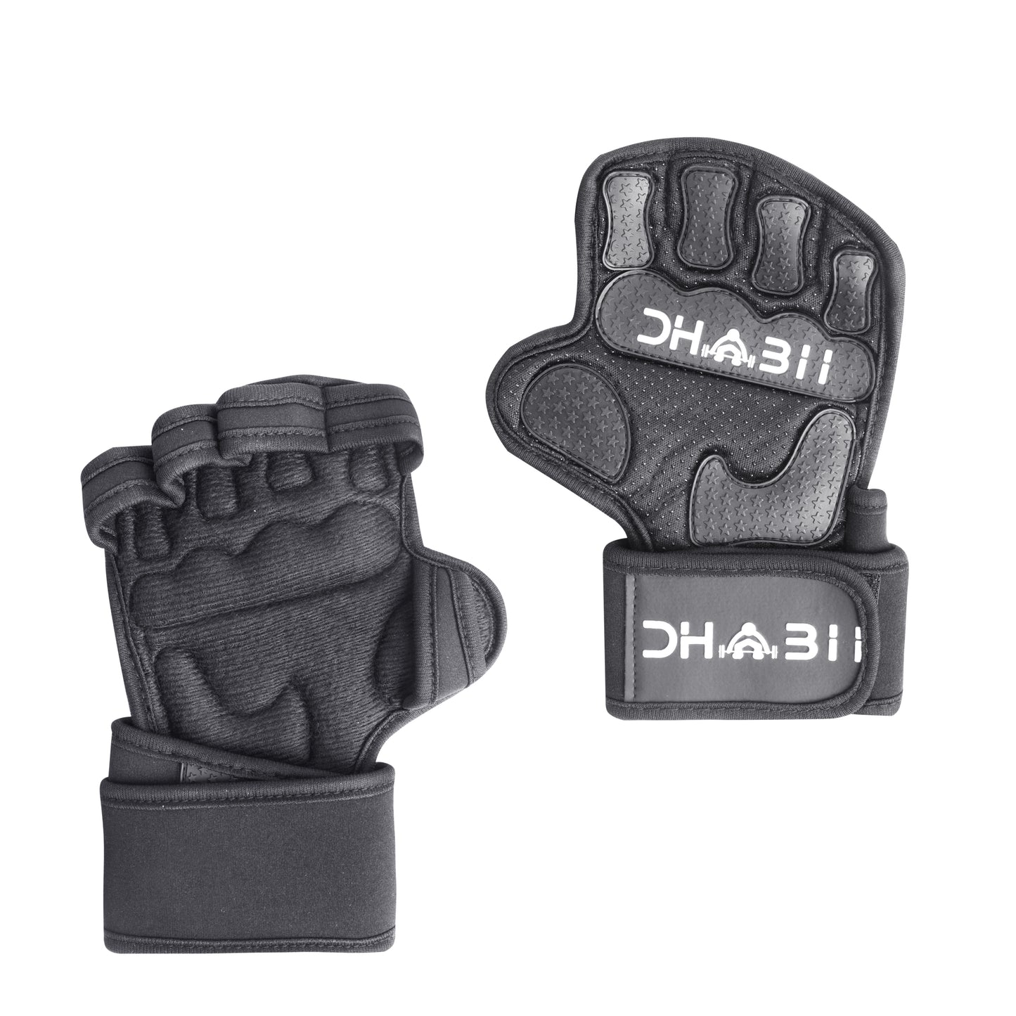 Dhabii Men's Lifting Sports Gloves - 2.5mm Neoprene & Rubber, Smart Watch Compatible, Ventilated Design, Super Grip, Hand Support & Wrist Protection, Neoprene Wrist Support, Gym, Olympic Lifts Snatches Push Jerks
