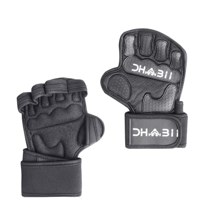 Dhabii Men's Lifting Sports Gloves - 2.5mm Neoprene & Rubber, Smart Watch Compatible, Ventilated Design, Super Grip, Hand Support & Wrist Protection, Neoprene Wrist Support, Gym, Olympic Lifts Snatches Push Jerks