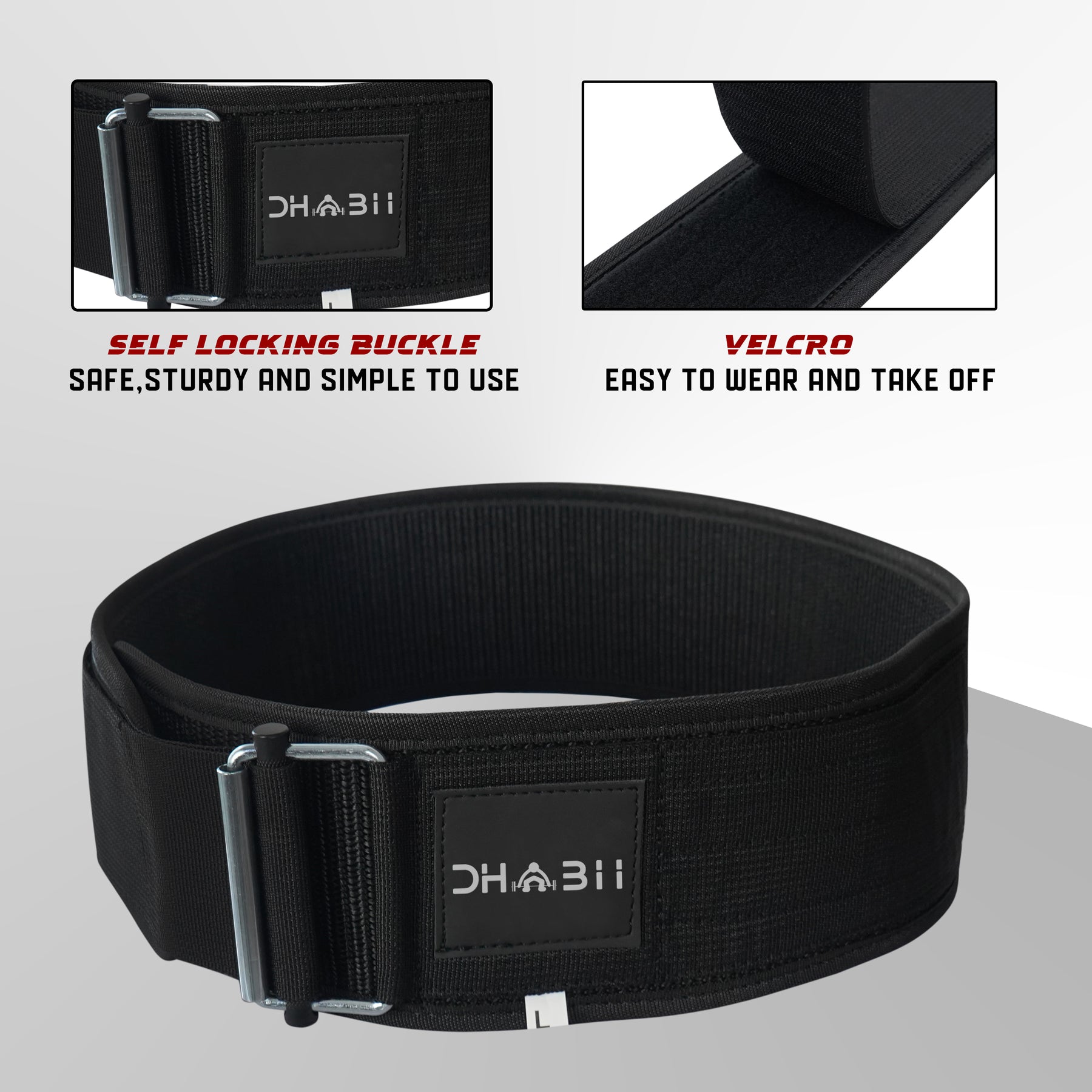 4- DHABII 4'' NYLON WEIGHTLIFTING BELT