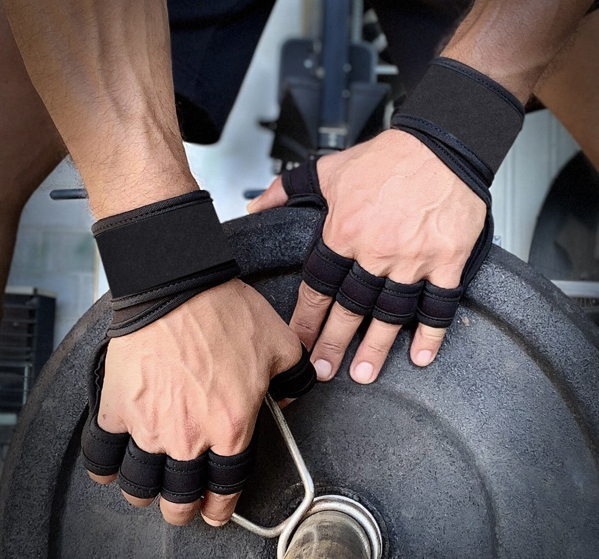 Dhabii Men's Lifting Sports Gloves - 2.5mm Neoprene & Rubber, Smart Watch Compatible, Ventilated Design, Super Grip, Hand Support & Wrist Protection, Neoprene Wrist Support, Gym, Olympic Lifts Snatches Push Jerks