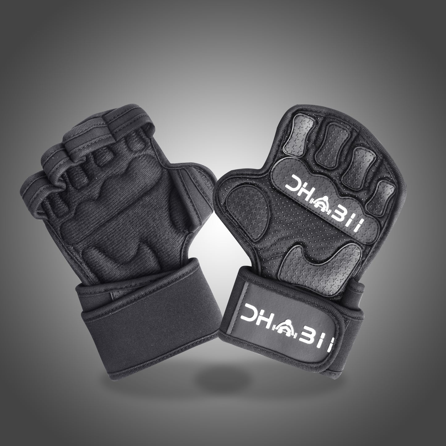 Dhabii Men's Lifting Sports Gloves - 2.5mm Neoprene & Rubber, Smart Watch Compatible, Ventilated Design, Super Grip, Hand Support & Wrist Protection, Neoprene Wrist Support, Gym, Olympic Lifts Snatches Push Jerks