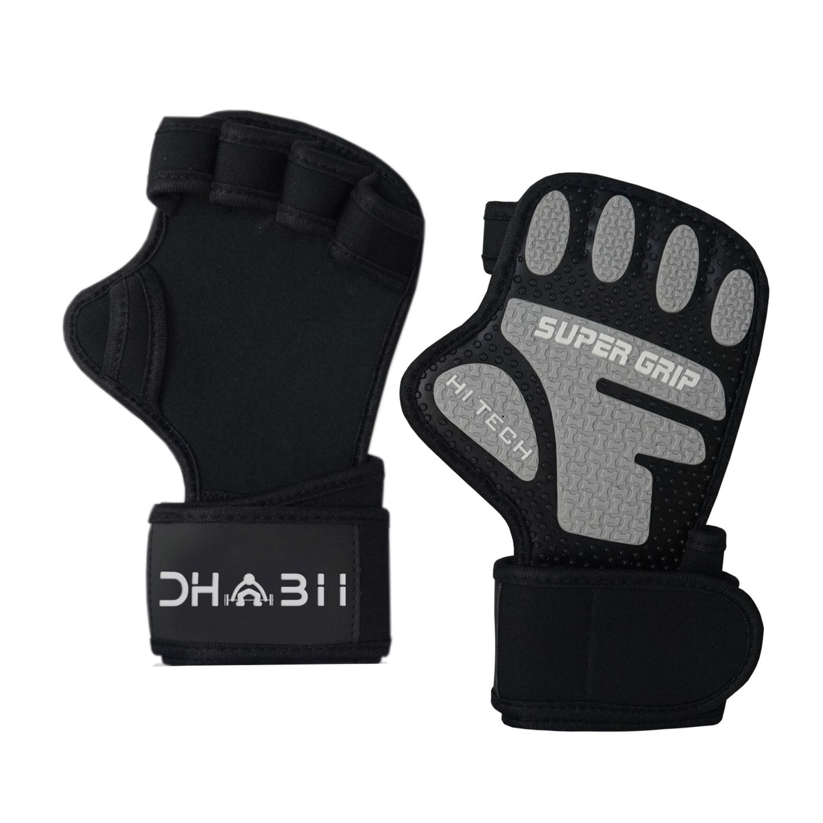 1- Dhabii Super Grip Weightlifting Workout Gloves With Wrist Wrap