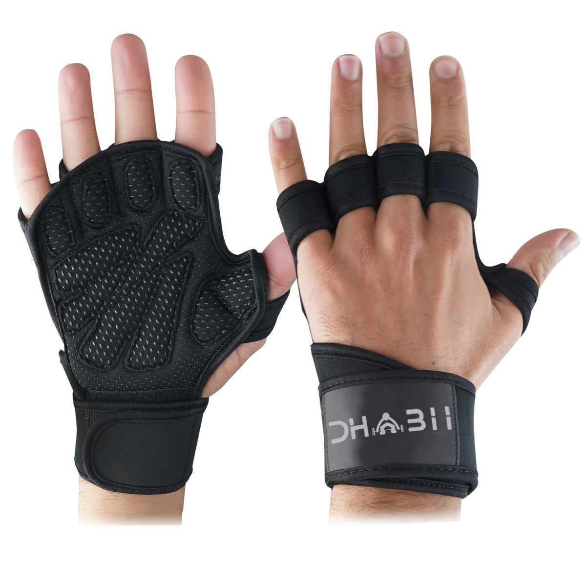 2- Dhabii Ventilated Silicon Workout Glove With Wrist Wrap